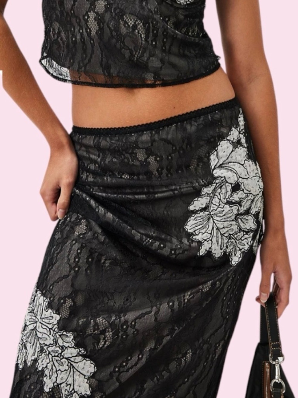 Free People Bali Meet Me At Midnight Lacy Floral Set Size Large NWT $300 - Picture 6 of 16